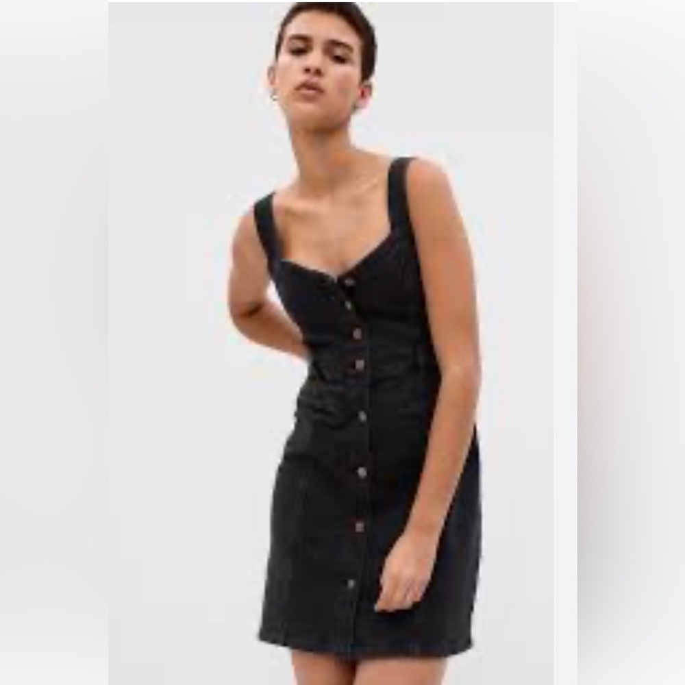 GAP Black Button-Down Dress